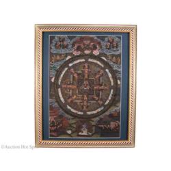 India Hindu Framed Hand-Painted Folk Art #1337659