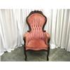 Image 1 : Rose Velvet Victorian Chair With Rose Carvings #1354912