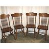 Image 1 : 4 Nice Detail Carved Pressed Back Oak Chairs #1354913