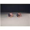 Image 1 : Hidalgo Silver Diamond Flag Enamel Men Cufflink#1355488