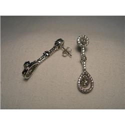 14K WG Rose Cut Diamond Chandelier Earrings #1355489