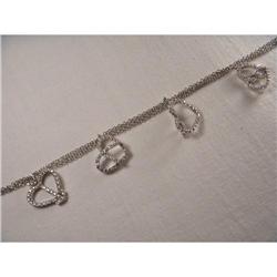 18K WG Filigree Diamond Charm Heart Bracelet #1355492