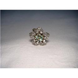 Antique 18K Pink Gold Diamond Emerald Ring #1355496