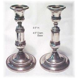 Antique Sheffield Silver Candlesticks Pr 1820s #1355503