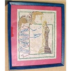 Statue of Liberty Sampler  Vintage Textile Art #1355504