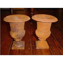 Pair of French cast iron urns Vases Medicis #1355521