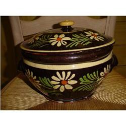 French Antique Pottery with lid, early 1900's #1355525