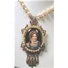 Image 1 : Porcelain Portrait Pendant with Pearls #1355781