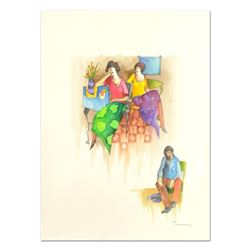 Itzchak Tarkay (1935-2012), Original Mixed Media Watercolor, Hand Signed with Letter of Authenticity