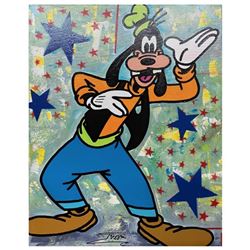 Jozza, "Goofy" Hand Signed Original Mixed Media on Canvas with COA.