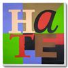 Image 1 : Steve Kaufman (1960-2010), "HATE" Hand Signed and Numbered Limited Edition Hand Pulled silkscreen mi