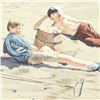 Image 2 : William Nelson, "The Beach Combers" Limited Edition Serigraph, Numbered and Hand Signed by the Artis