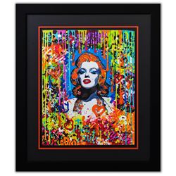 Nastya Rovenskaya- Original Mixed Media on Paper "Blonde Bombshell"