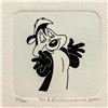 Image 2 : "Pepe le Pew" Framed Limited Edition Etching with Hand-Tinted Color and Numbered.