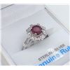Image 2 : Sterling Silver Ruby & Cubic Zirconia Ring