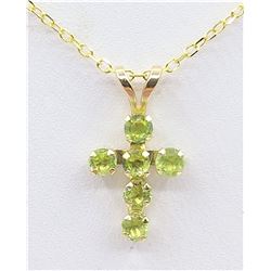 Peridot Cross Pendant