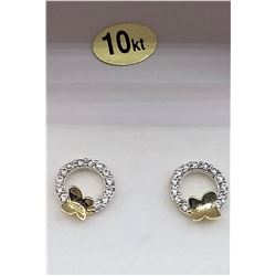 Yellow Gold Cubic Zirconia Earrings