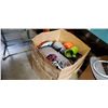 Image 1 : BOX OF CAMP ITEMS, TENT, SHOWER, KETTLE