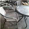 Image 2 : ROUND GLASSTOP PATIO TABLE WITH 2 CHAIRS