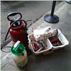Image 1 : METAL SPRAYER, PLASTIC SPRAYER AND TWO TOTES OF TOOLS