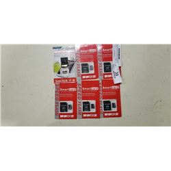 6 NEW MICRO SD CARDS WITH ADAPTER 3-32GB AND 3-16GB