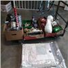 Image 1 : 3 trays of christmas and other collectibles with quilt