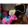 Image 2 : TRAY OF KIDS TOYS, CABBAGE PATCH KIDS SHOW PONY, MY LITTLE PONY, BARNEY AND OTHERS