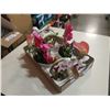 Image 1 : LOT OF ARTIFICIAL ORCHIDS IN CERAMIC DISHES