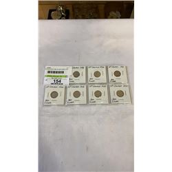 7 CANADIAN WAR-TIME SILVER DIMES KING GEORGE VI 1939-45  .800 SILVER