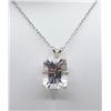 Image 1 : STERLING SILVER 10X8MM GENUINE CRYSTAL ROCK QUARTZ PENDANT W/ STERLING CHAIN W/ APPRAISAL $365 - 6.1