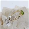Image 3 : 14KT YELLOW GOLD 6MM GENUINE PERIDOT AND DIAMOND RING W/ APPRAISAL $2065 - SIZE 6.25, 1CT PERIDOT, 0