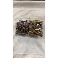 4 BAGS OF JEWELLERY - NECKLACES, EARRINGS, PENDANTS, ETC