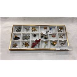 Tray of pendants and jewelry