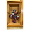 Image 3 : WOODEN BOX W/ PINS AND CASE OF CUFFLINKS AND WATCH