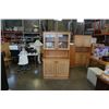 Image 1 : PINE 2 PIECE CABINET WITH GLASS DOORS