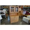 Image 2 : PINE 2 PIECE CABINET WITH GLASS DOORS