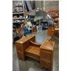 Image 1 : ANTIQUE VANITY WITH MIRROR - MIRROR APPROX 46 INCHES ACROSS