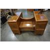 Image 2 : ANTIQUE VANITY WITH MIRROR - MIRROR APPROX 46 INCHES ACROSS