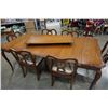 Image 18 : FRENCH PROVINCIAL DINING TABLE WITH 5 LEAFS AND 6 CHAIRS
