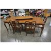 Image 1 : FRENCH PROVINCIAL DINING TABLE WITH 5 LEAFS AND 6 CHAIRS