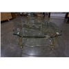 Image 5 : BRASS GLASSTOP COFFE AND ENDTABLE