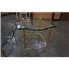 Image 7 : BRASS GLASSTOP COFFE AND ENDTABLE