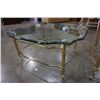 Image 9 : BRASS GLASSTOP COFFE AND ENDTABLE