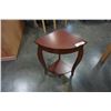 Image 2 : CORNER ENDTABLE AND WOOD KNICKNACK SHELF