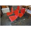 Image 2 : 4 RED BENTWOOD CHAIRS