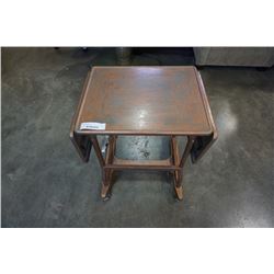 PAINTED METAL ROLLING DROPLEAF CART