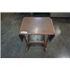 Image 1 : PAINTED METAL ROLLING DROPLEAF CART