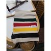 Image 1 : HAND KNITTED HUDSON BAY STYLE BLANKET