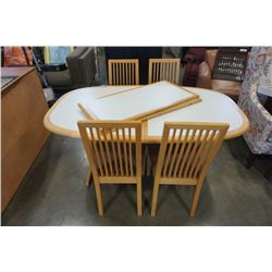 MADE IN DENMARK DINING TABLE WITH 2 LEAFS AND 4 CHAIRS