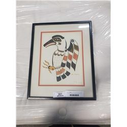 MARK HENDERSON ORIGINAL PAINTING THE RAVEN, MARKED 1970 ON BACK